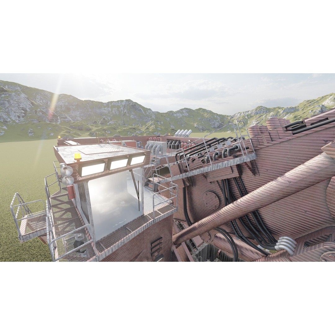Backhoe RH Mining 3D Model – Detailed Industrial Excavator, FBX, OBJ - View 31