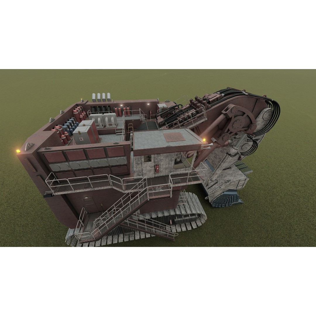 Backhoe RH Mining 3D Model – Detailed Industrial Excavator, FBX, OBJ - View 33