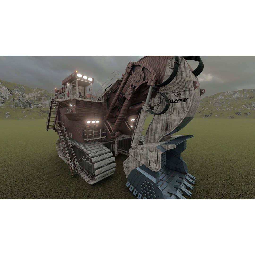 Backhoe RH Mining 3D Model – Detailed Industrial Excavator, FBX, OBJ - View 35