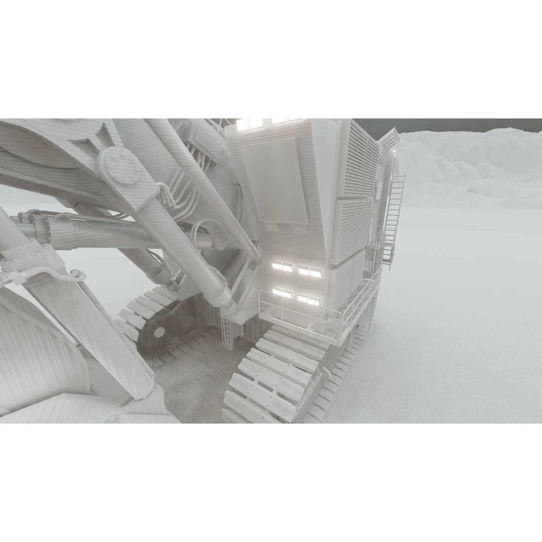 Backhoe RH Mining 3D Model – Detailed Industrial Excavator, FBX, OBJ - View 37