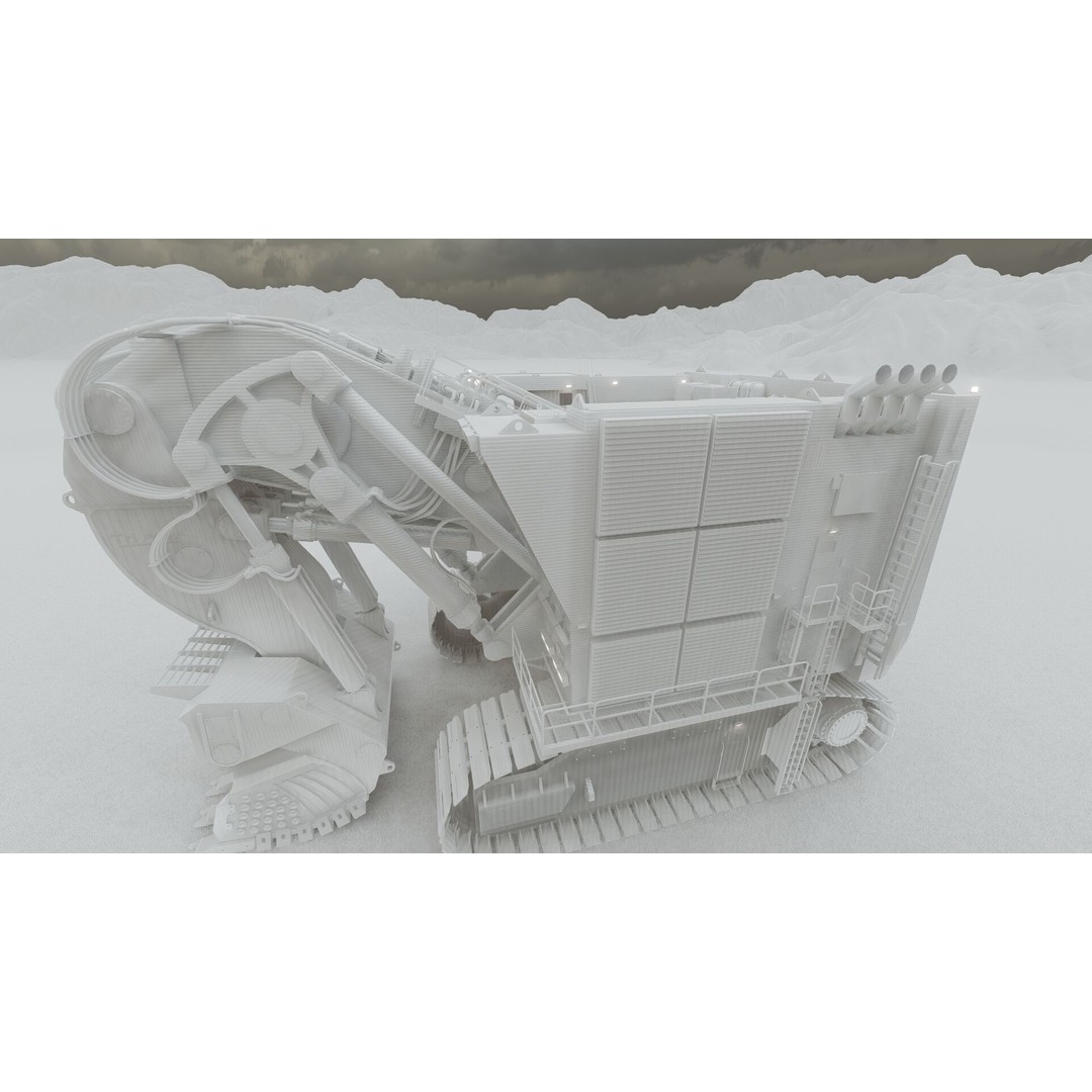 Backhoe RH Mining 3D Model – Detailed Industrial Excavator, FBX, OBJ - View 38