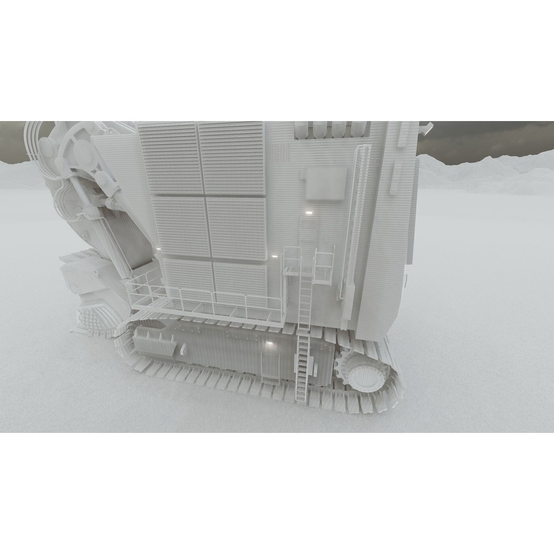 Backhoe RH Mining 3D Model – Detailed Industrial Excavator, FBX, OBJ - View 39
