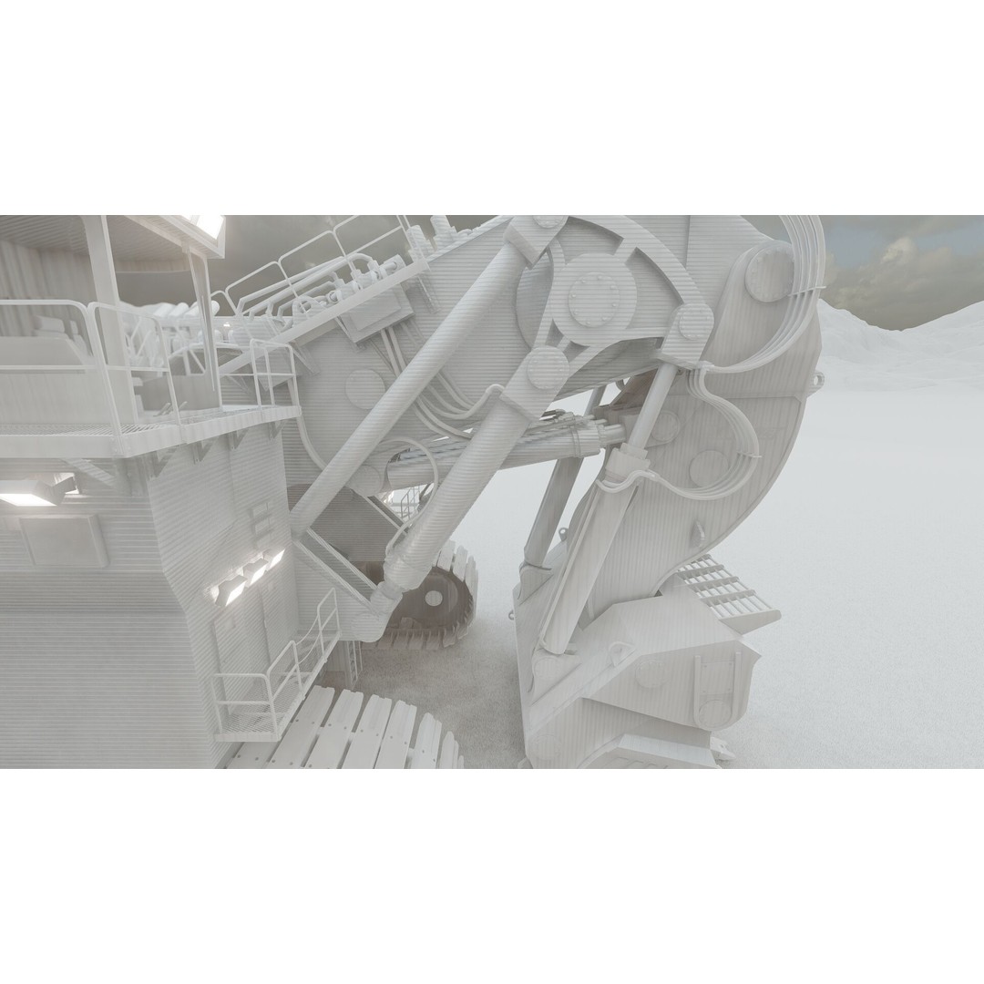 Backhoe RH Mining 3D Model – Detailed Industrial Excavator, FBX, OBJ - View 43