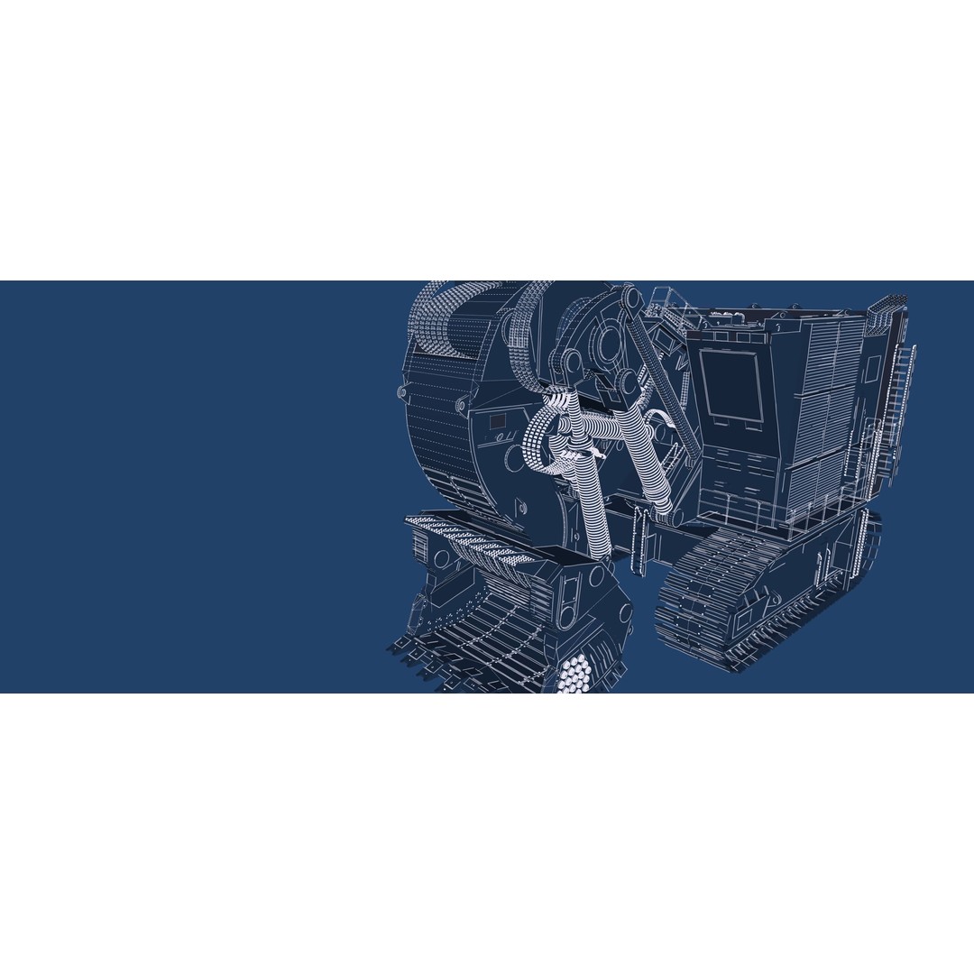 Backhoe RH Mining 3D Model – Detailed Industrial Excavator, FBX, OBJ - View 48