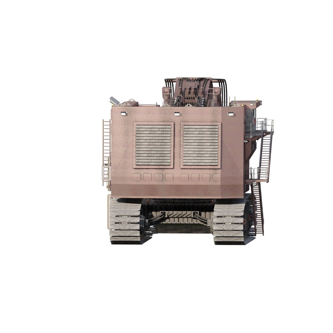 Backhoe RH Mining 3D Model – Detailed Industrial Excavator, FBX, OBJ - View 8