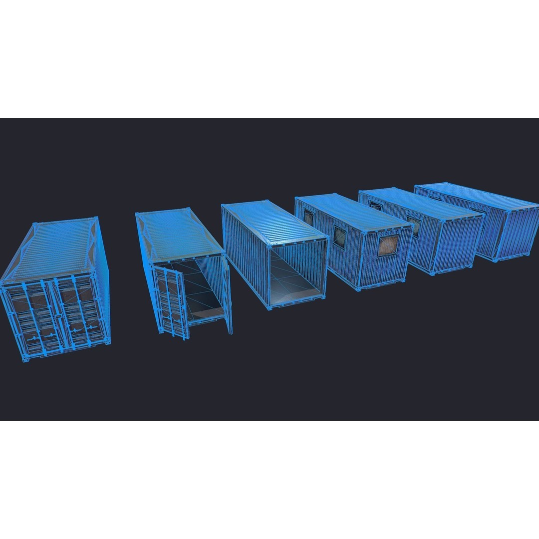 Cargo Container 3D Model – Low Poly Game Asset, FBX, PBR Textures