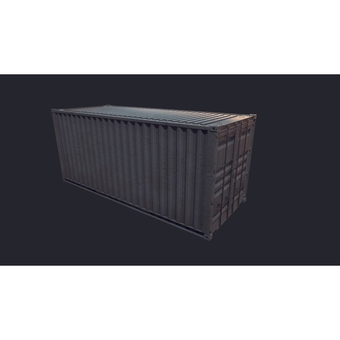 Cargo Container 3D Model – Low Poly Game Asset, FBX, PBR Textures - View 3