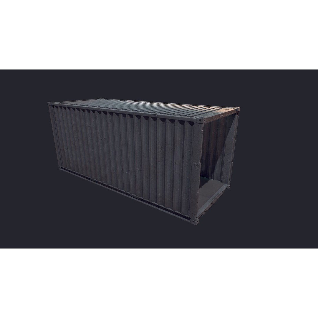 Cargo Container 3D Model – Low Poly Game Asset, FBX, PBR Textures - View 4