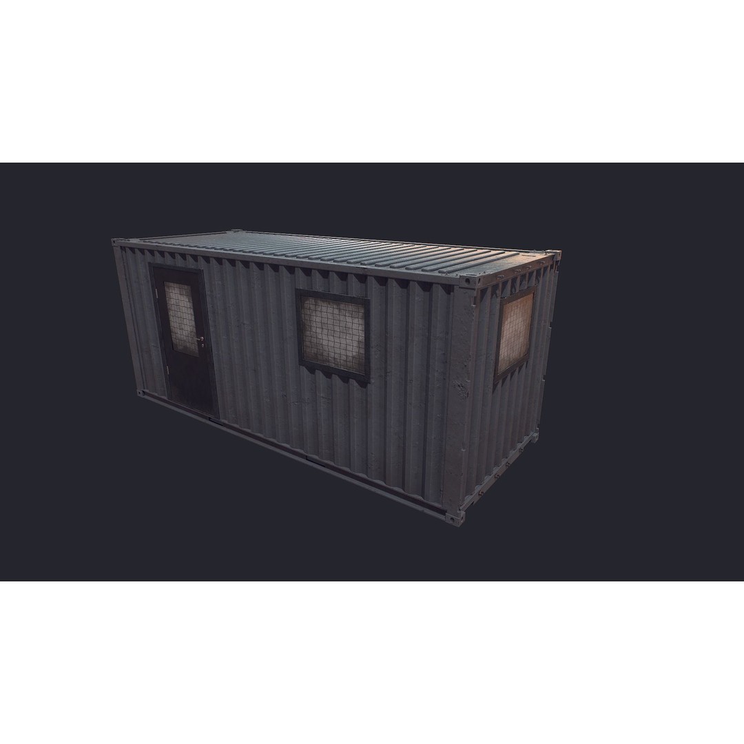 Cargo Container 3D Model – Low Poly Game Asset, FBX, PBR Textures - View 6