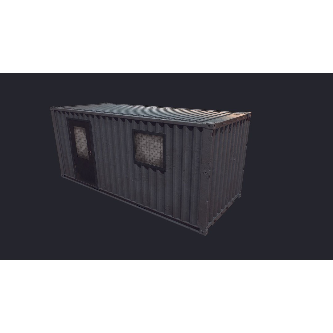 Cargo Container 3D Model – Low Poly Game Asset, FBX, PBR Textures - View 7