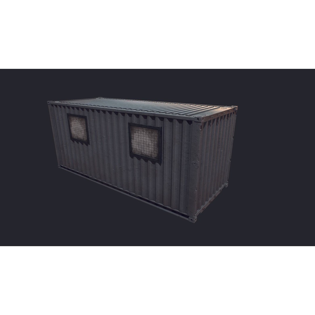 Cargo Container 3D Model – Low Poly Game Asset, FBX, PBR Textures - View 8