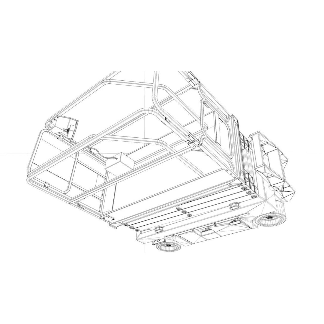 Scissor Lift 3D Model – High-Quality Polygon Mesh for Games and Archviz