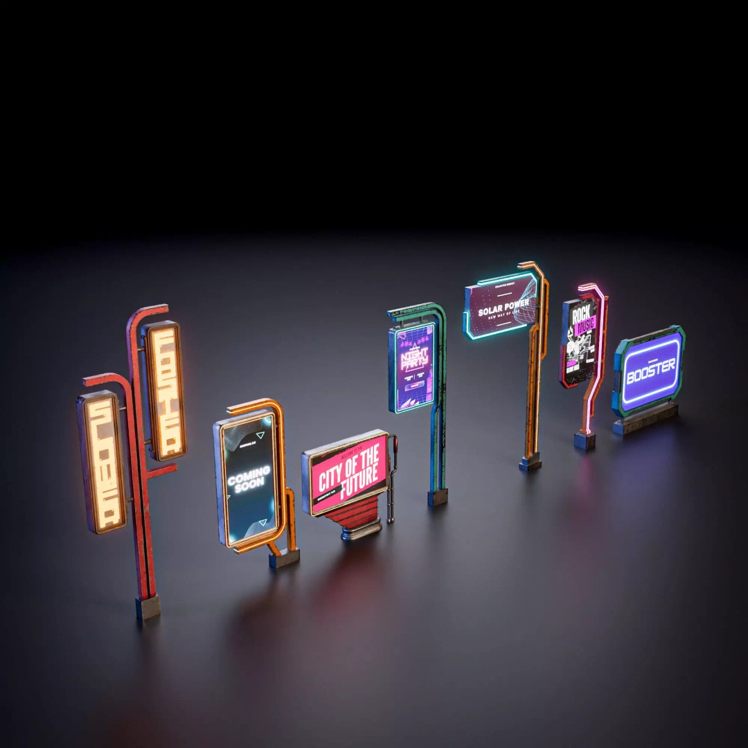 Sci-Fi Street Asset 3D Model – Modular Kit for Cyberpunk Environments, FBX - View 15