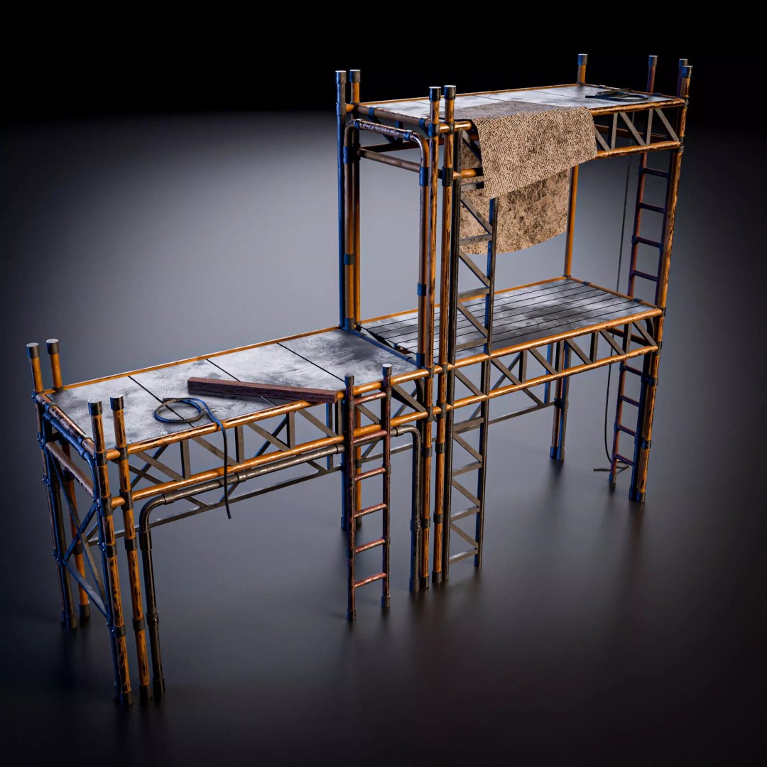 Sci-Fi Street Asset 3D Model – Modular Kit for Cyberpunk Environments, FBX - View 17