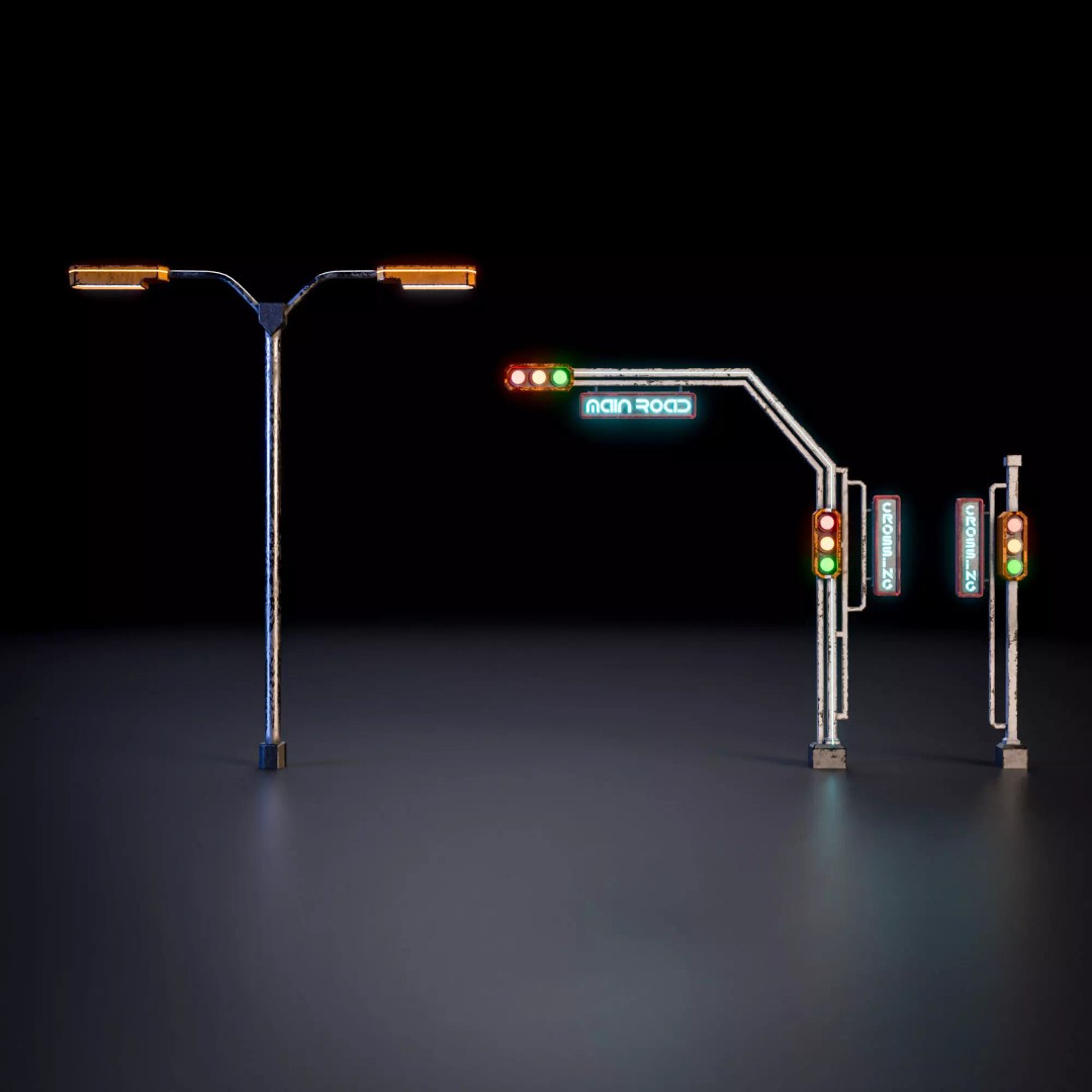 Sci-Fi Street Asset 3D Model – Modular Kit for Cyberpunk Environments, FBX - View 18