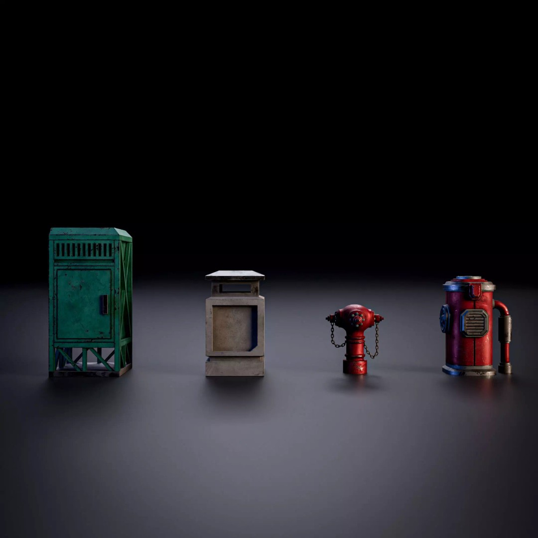 Sci-Fi Street Asset 3D Model – Modular Kit for Cyberpunk Environments, FBX - View 20