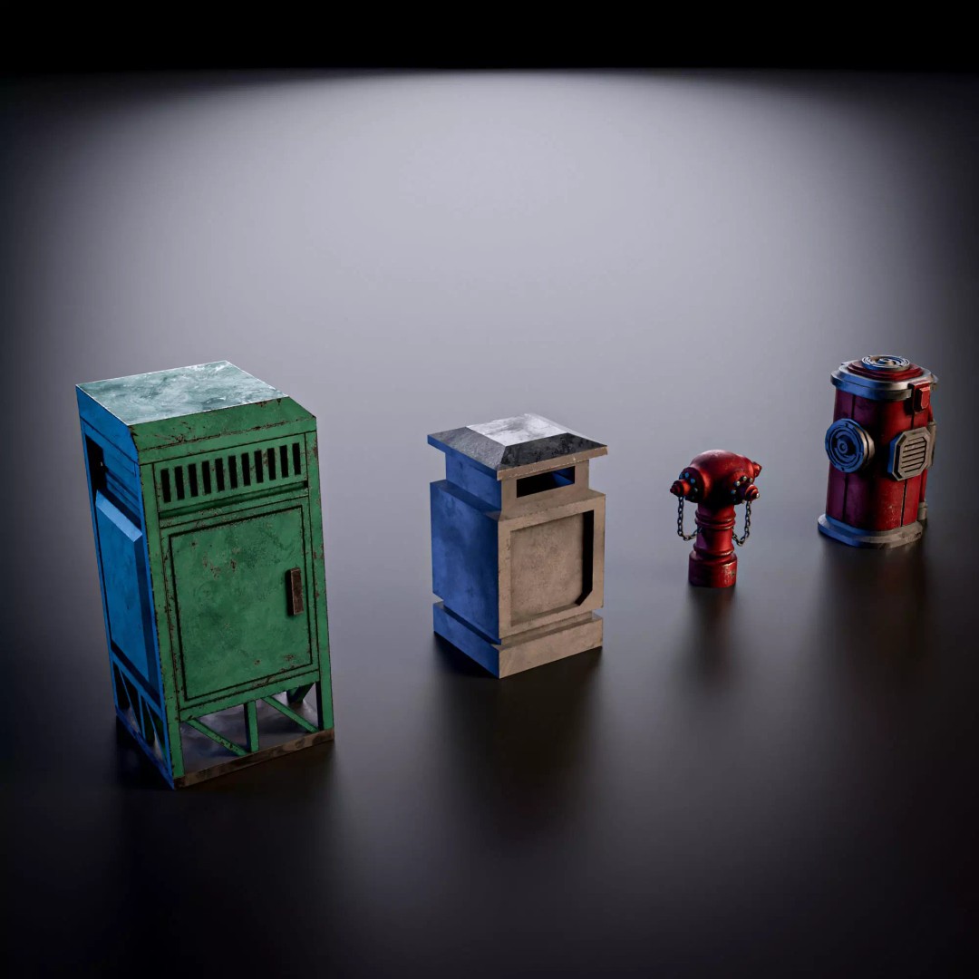 Sci-Fi Street Asset 3D Model – Modular Kit for Cyberpunk Environments, FBX - View 21