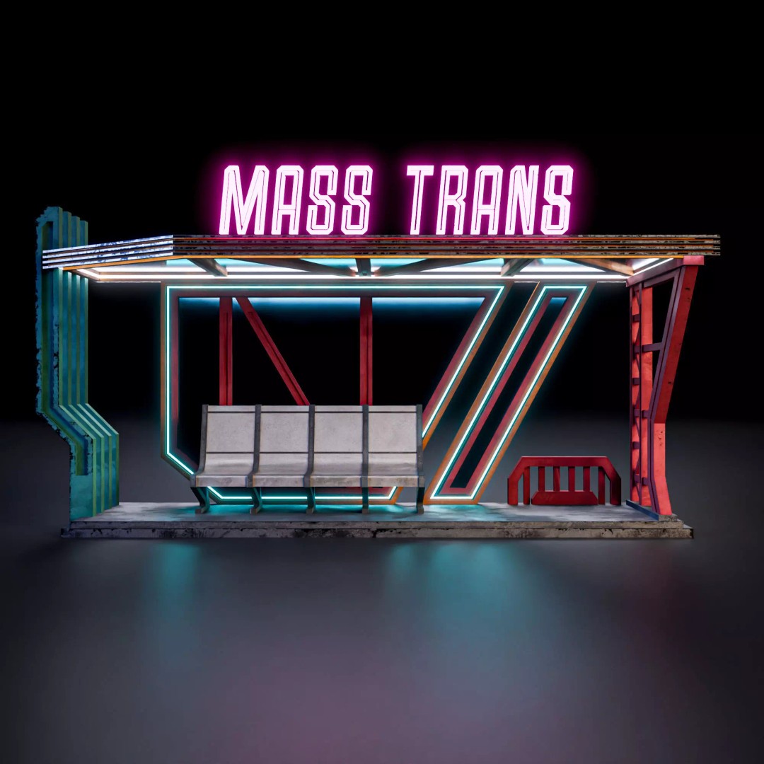 Sci-Fi Street Asset 3D Model – Modular Kit for Cyberpunk Environments, FBX - View 22