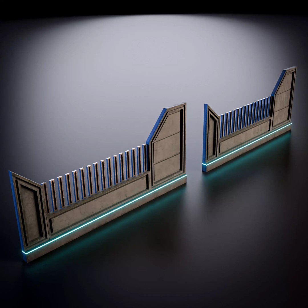 Sci-Fi Street Asset 3D Model – Modular Kit for Cyberpunk Environments, FBX - View 37
