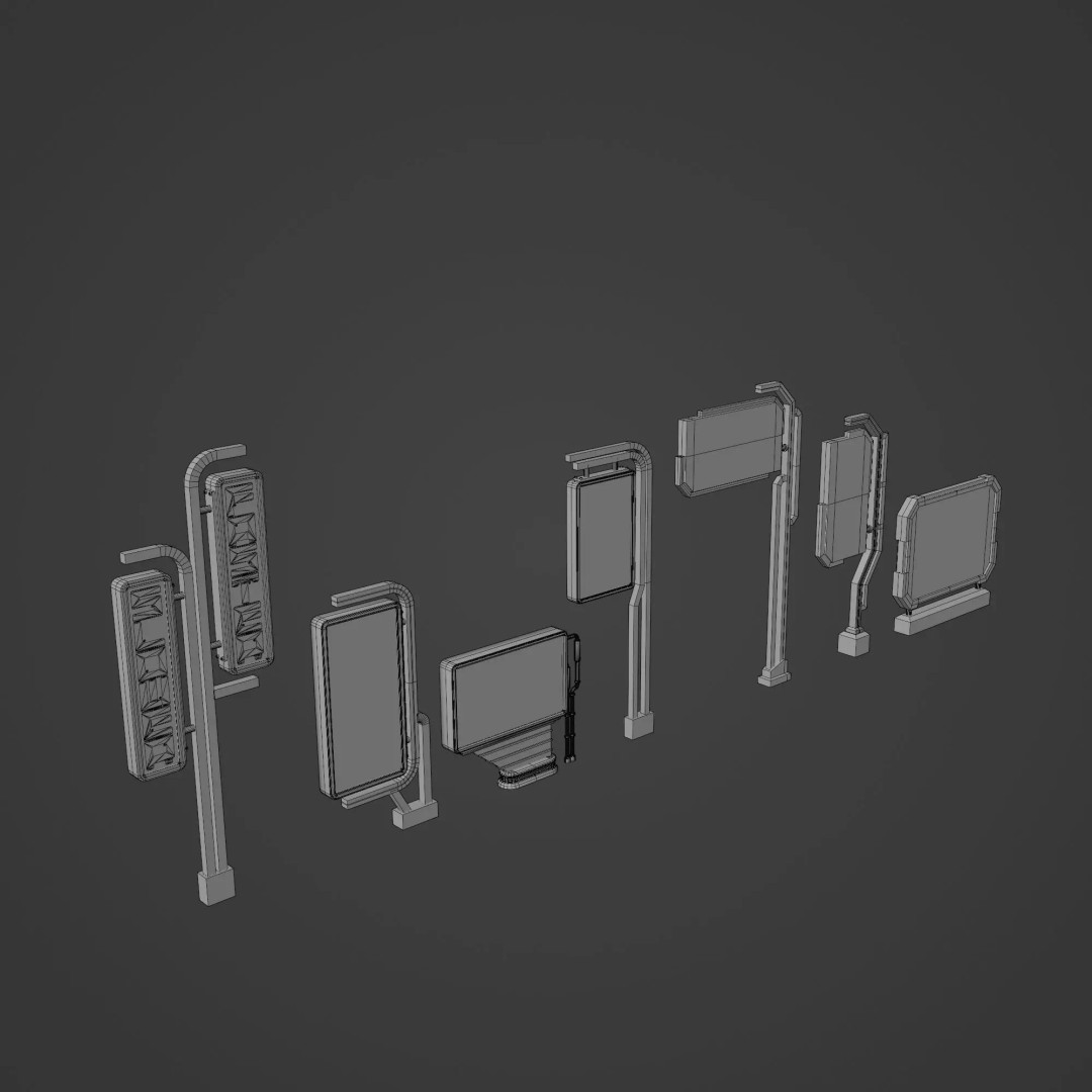 Sci-Fi Street Asset 3D Model – Modular Kit for Cyberpunk Environments, FBX - View 41