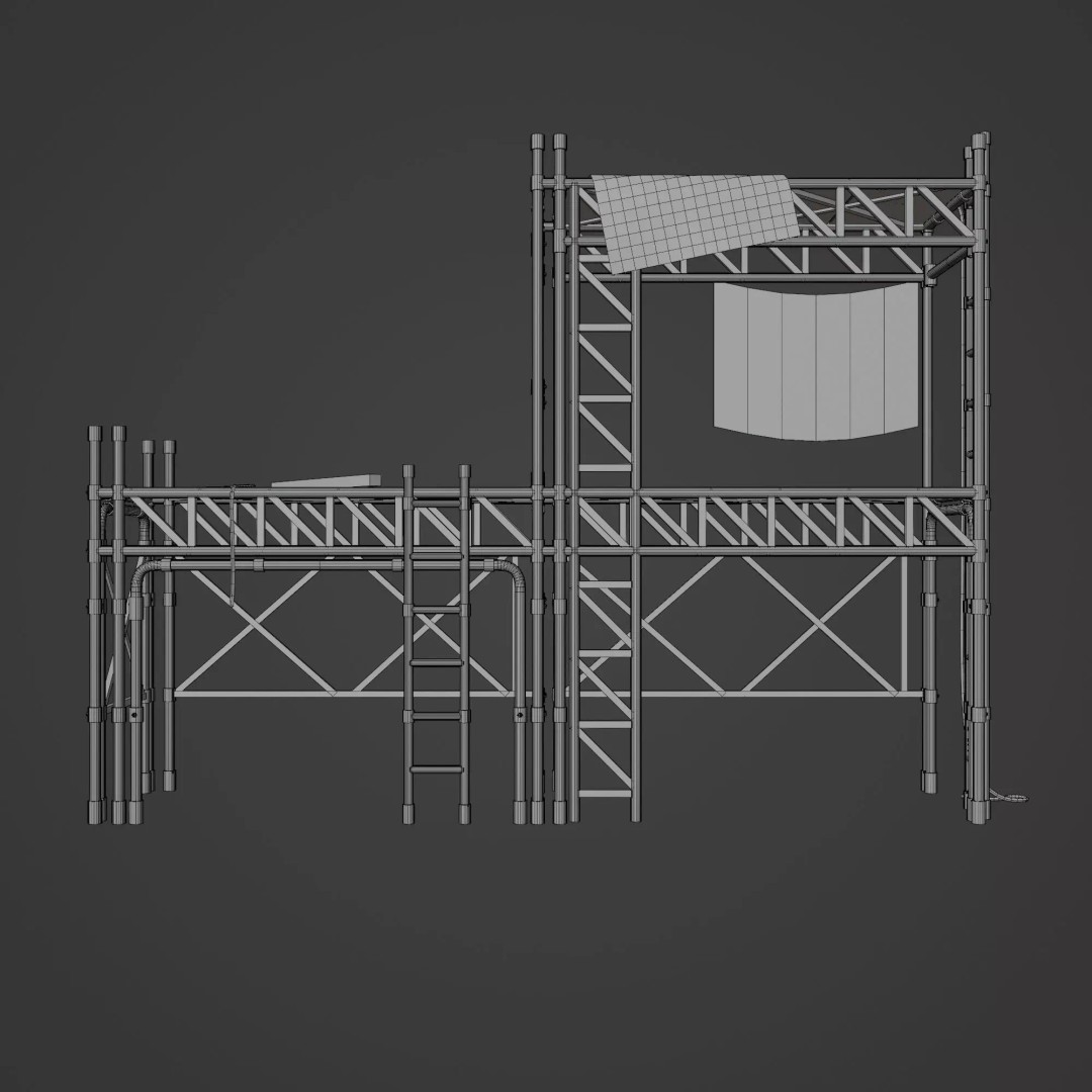 Sci-Fi Street Asset 3D Model – Modular Kit for Cyberpunk Environments, FBX - View 42