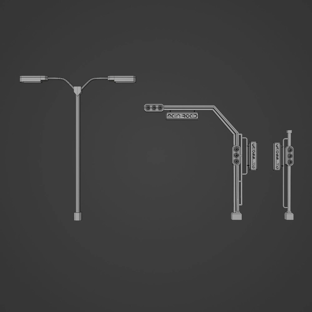 Sci-Fi Street Asset 3D Model – Modular Kit for Cyberpunk Environments, FBX - View 44