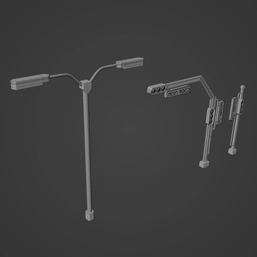 Sci-Fi Street Asset 3D Model – Modular Kit for Cyberpunk Environments, FBX - View 45