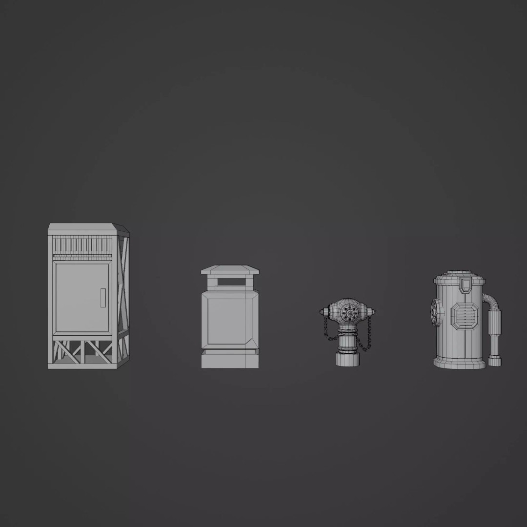 Sci-Fi Street Asset 3D Model – Modular Kit for Cyberpunk Environments, FBX - View 46