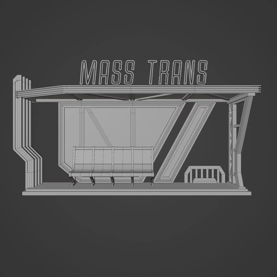 Sci-Fi Street Asset 3D Model – Modular Kit for Cyberpunk Environments, FBX - View 48