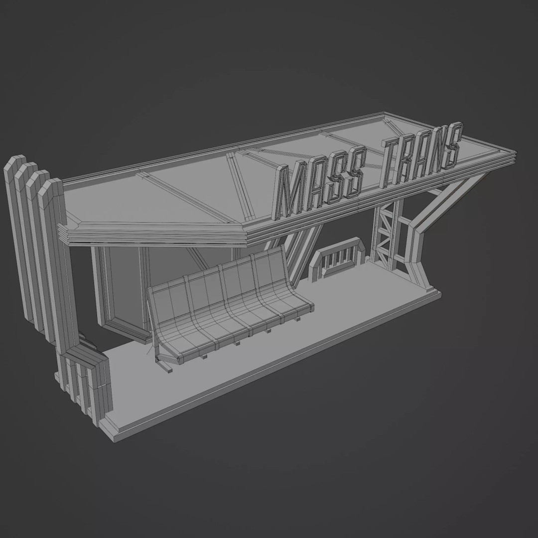 Sci-Fi Street Asset 3D Model – Modular Kit for Cyberpunk Environments, FBX - View 49