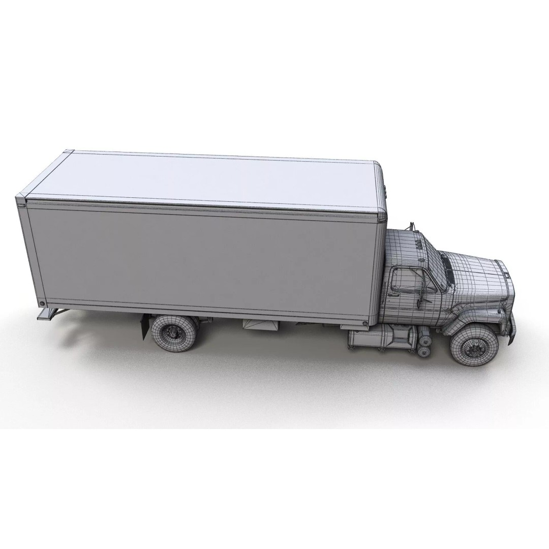 80s Box Truck 3D Model – Low Poly Game Ready Asset, FBX - View 13