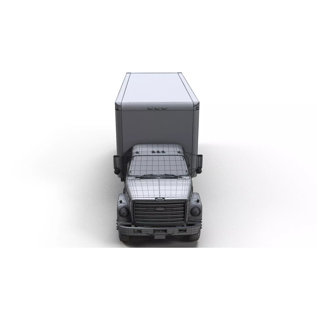 80s Box Truck 3D Model – Low Poly Game Ready Asset, FBX - View 14