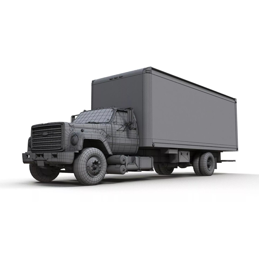 80s Box Truck 3D Model – Low Poly Game Ready Asset, FBX - View 16