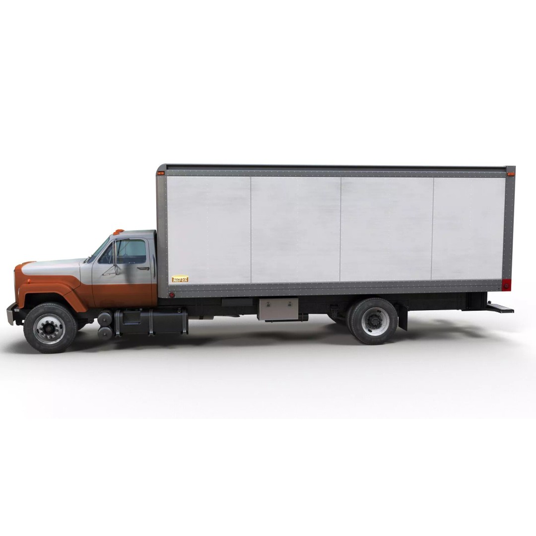 80s Box Truck 3D Model – Low Poly Game Ready Asset, FBX - View 5