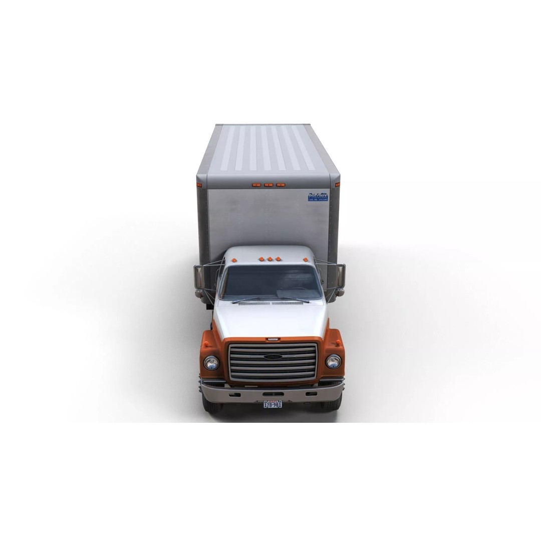 80s Box Truck 3D Model – Low Poly Game Ready Asset, FBX - View 7