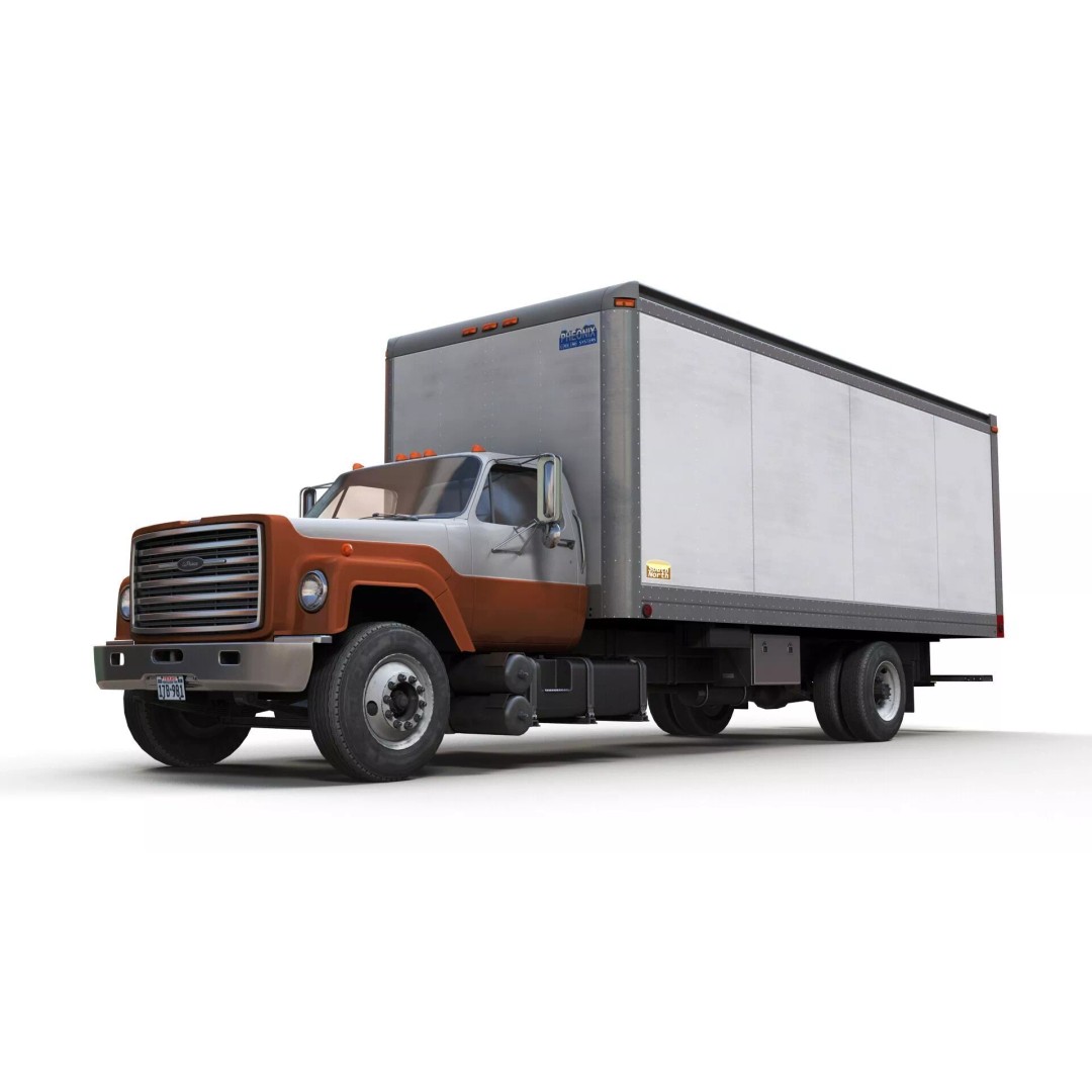 80s Box Truck 3D Model – Low Poly Game Ready Asset, FBX - View 9
