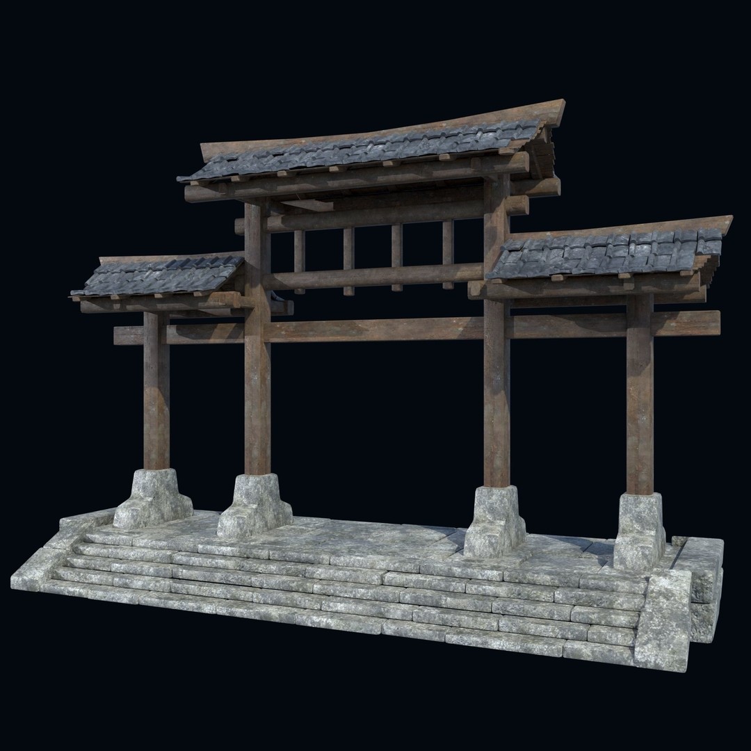 Asian Structures 3D Model – Low Poly Game-Ready Collection, FBX & OBJ - View 11
