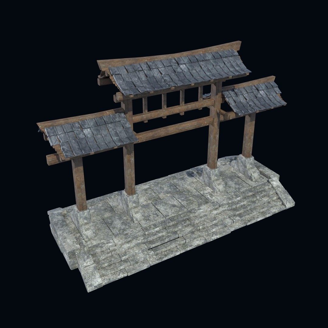 Asian Structures 3D Model – Low Poly Game-Ready Collection, FBX & OBJ - View 13
