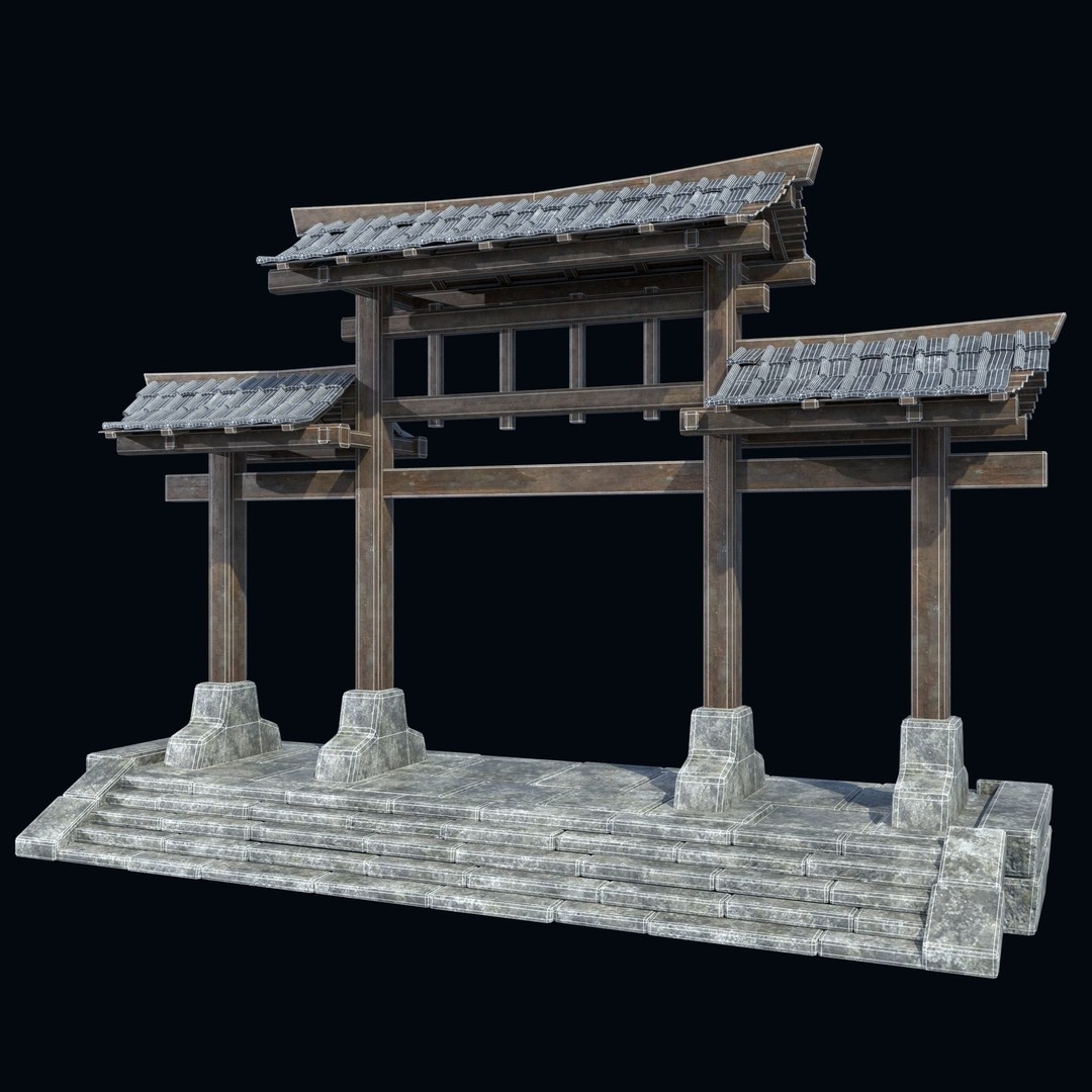 Asian Structures 3D Model – Low Poly Game-Ready Collection, FBX & OBJ - View 14