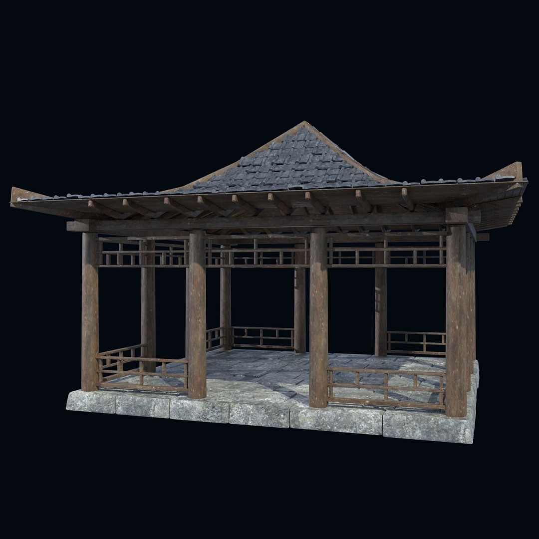 Asian Structures 3D Model – Low Poly Game-Ready Collection, FBX & OBJ - View 15