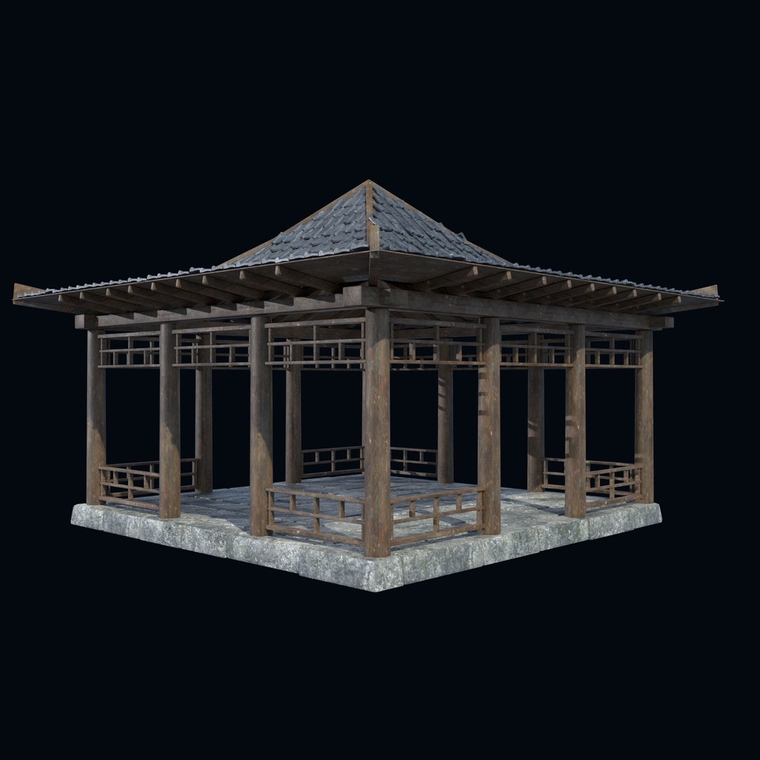 Asian Structures 3D Model – Low Poly Game-Ready Collection, FBX & OBJ - View 16