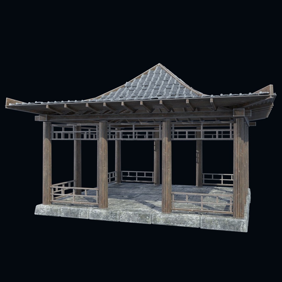 Asian Structures 3D Model – Low Poly Game-Ready Collection, FBX & OBJ - View 18