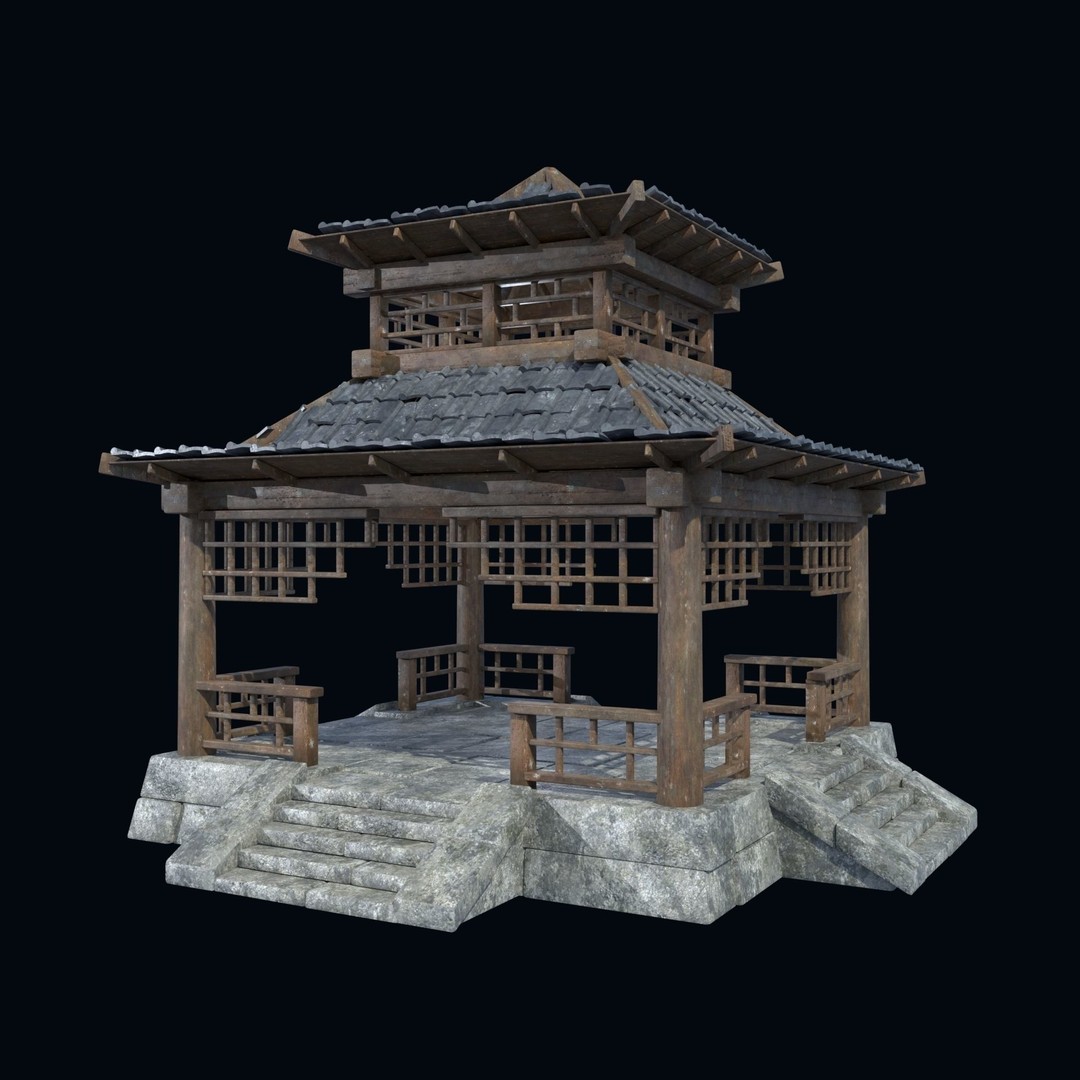 Asian Structures 3D Model – Low Poly Game-Ready Collection, FBX & OBJ - View 19