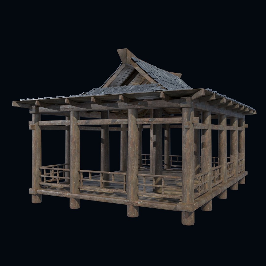 Asian Structures 3D Model – Low Poly Game-Ready Collection, FBX & OBJ - View 24