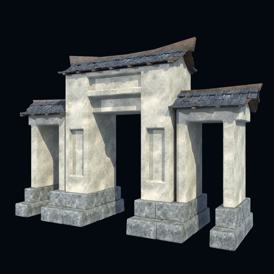 Asian Structures 3D Model – Low Poly Game-Ready Collection, FBX & OBJ - View 27