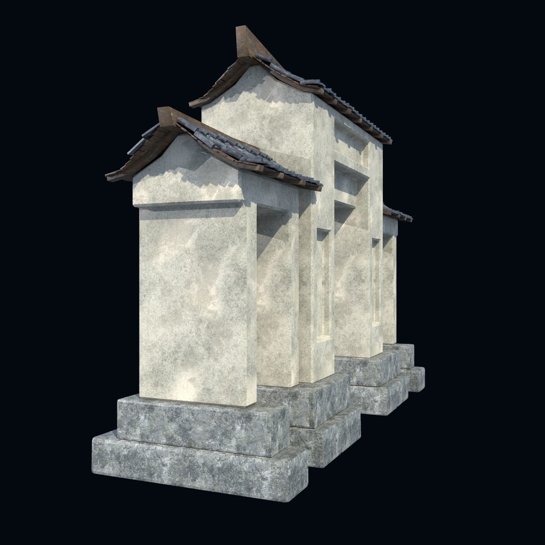 Asian Structures 3D Model – Low Poly Game-Ready Collection, FBX & OBJ - View 28
