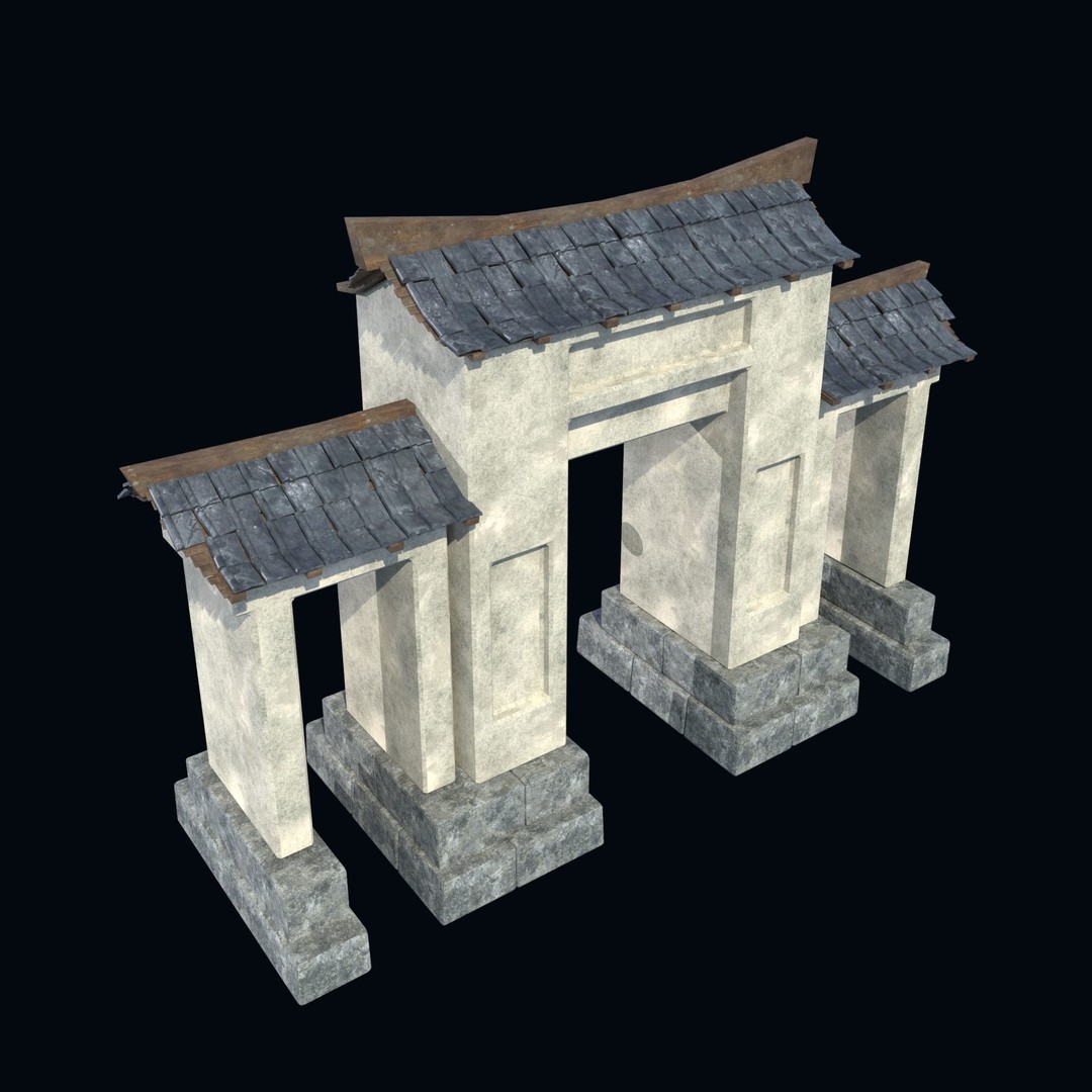 Asian Structures 3D Model – Low Poly Game-Ready Collection, FBX & OBJ - View 29