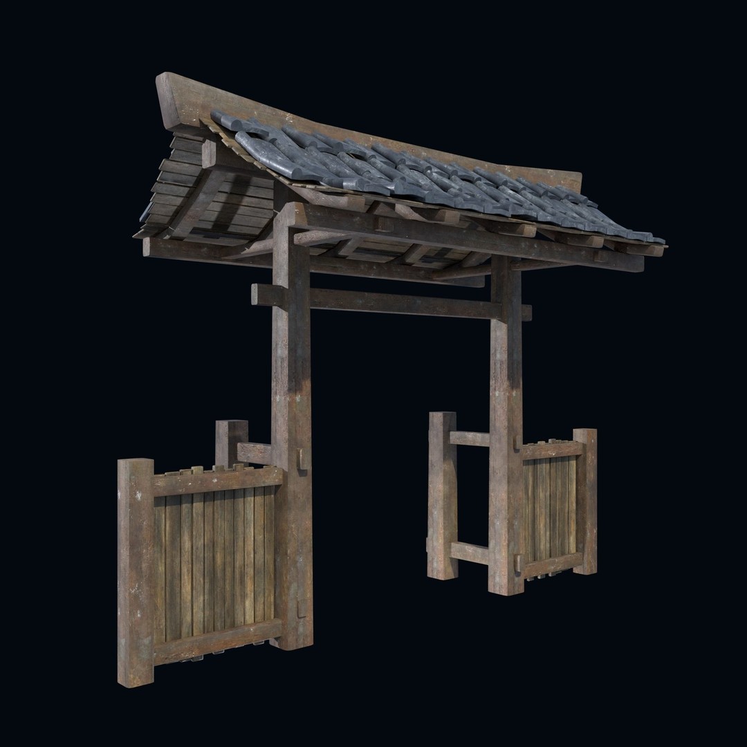 Asian Structures 3D Model – Low Poly Game-Ready Collection, FBX & OBJ - View 3