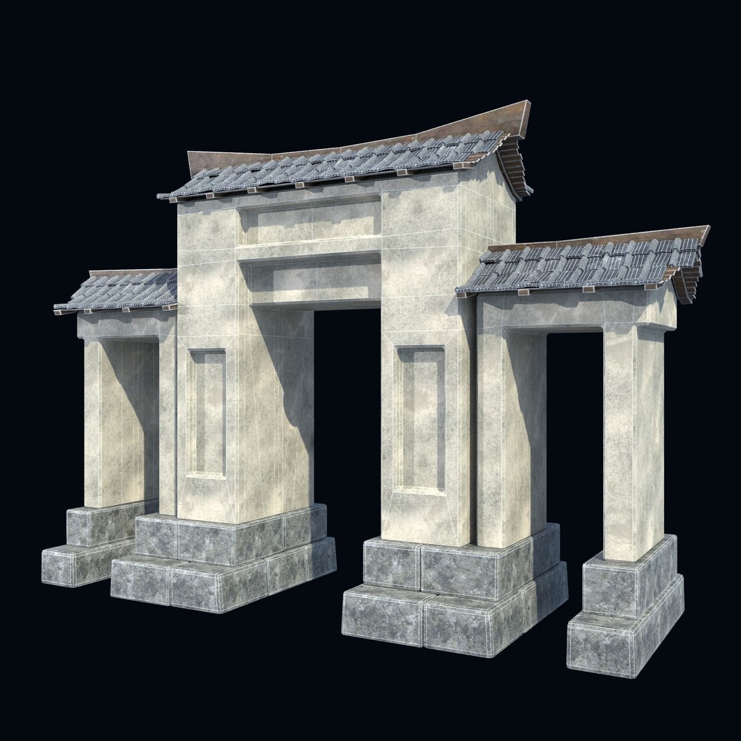 Asian Structures 3D Model – Low Poly Game-Ready Collection, FBX & OBJ - View 30