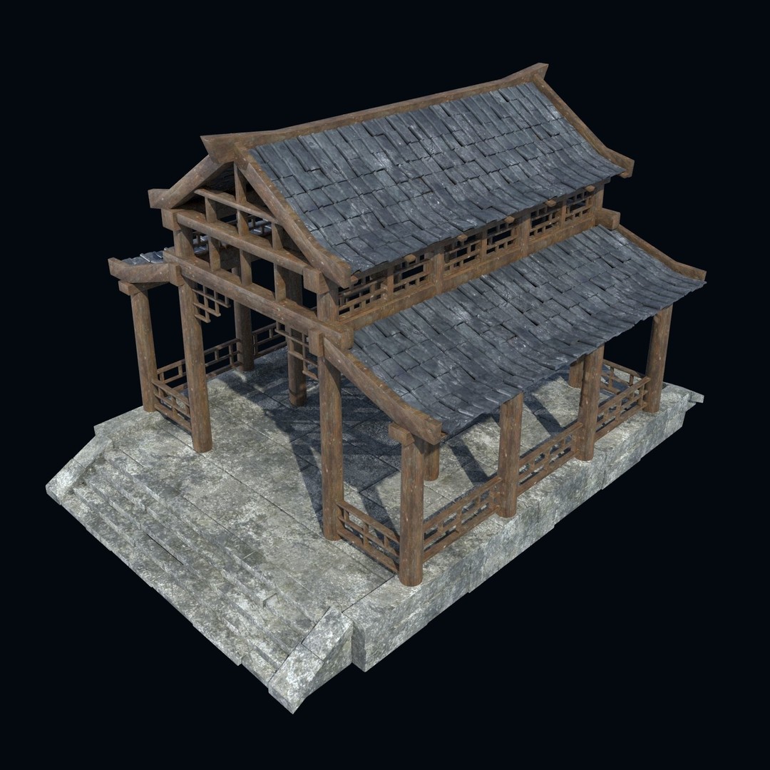 Asian Structures 3D Model – Low Poly Game-Ready Collection, FBX & OBJ - View 33